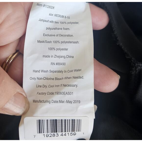 Ninja Skull 8-10 Kids Jumpsuit Hooded Halloween Costume Dress Up Pirate Stealthy - Picture 3 of 9